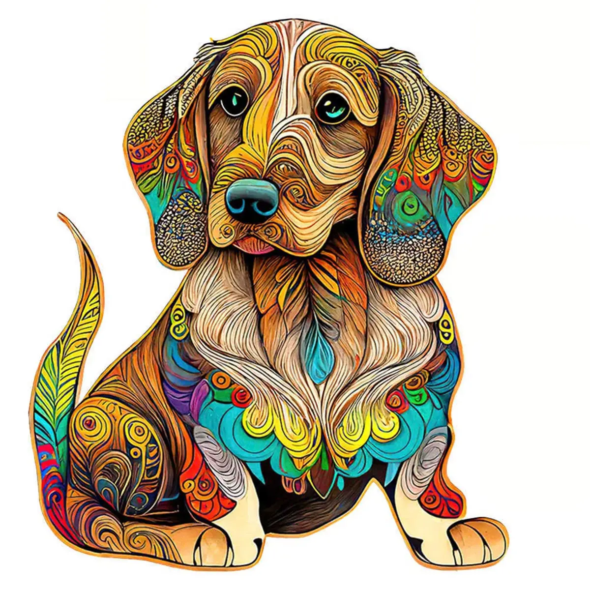 Dog Wooden Jigsaw Puzzles Art Unique Butterfly Animal Shaped Puzzle Diy Intelligent Game for Adults Kids Family Home Decor 3