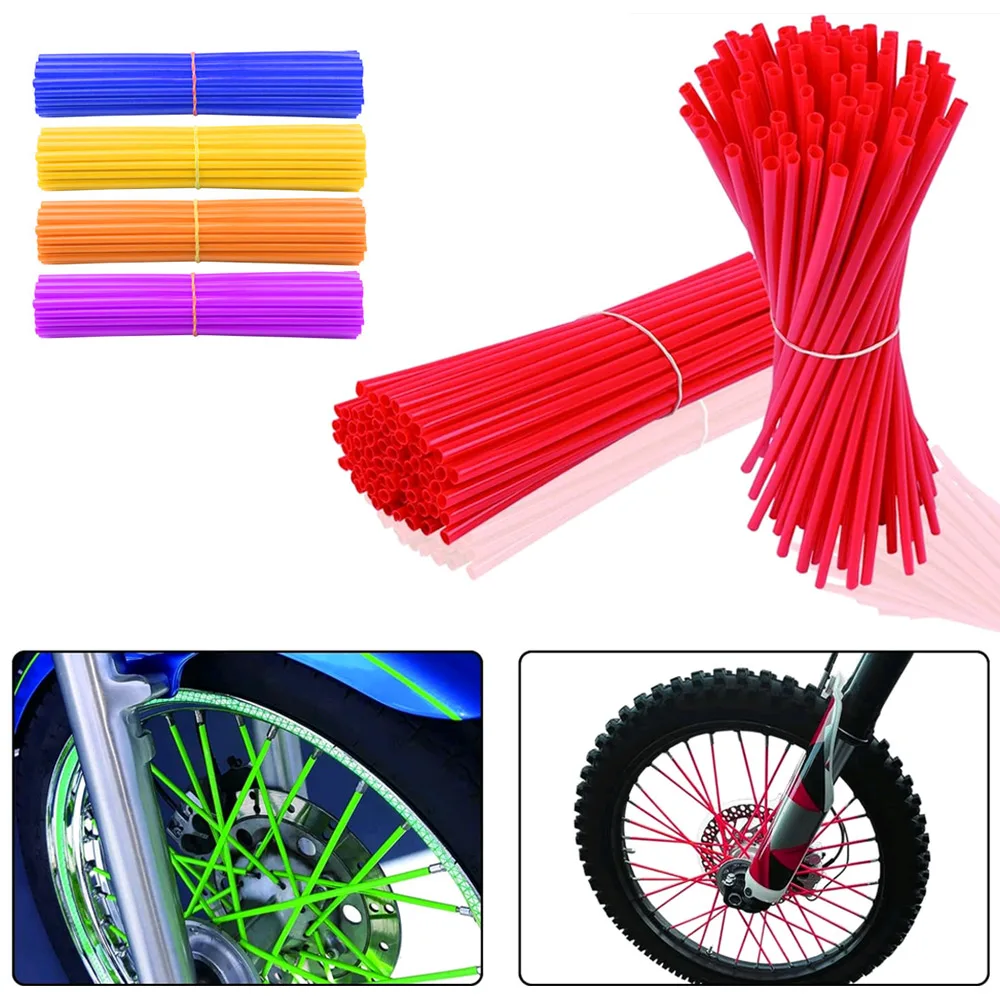 36Pcs/Pack Bike Wheel Spoke Protector Colorful Motocross Rims Skins Covers Off Road Bike Guard Wraps Kit Motorcycle Guard