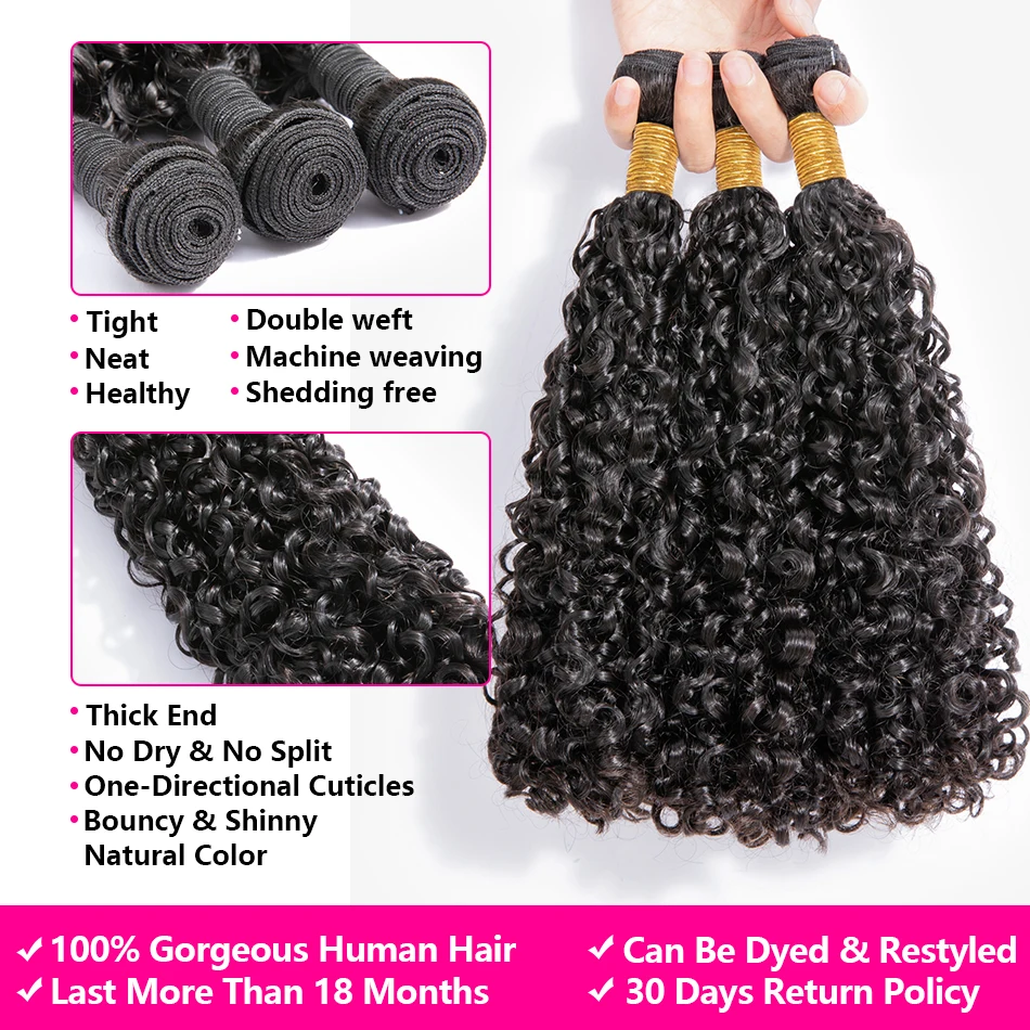 Brazilian 10A Small Spirals Curly Bundles Unprocessed Kinky Curly Human Hair Pixie Curls Weave Deep Virgin Hair Extension 3B 3C 2