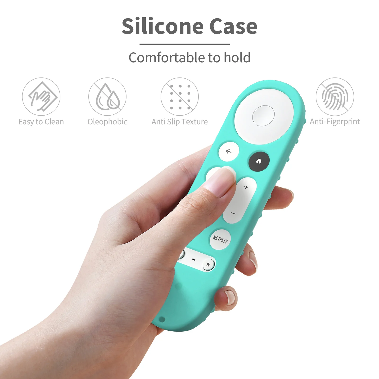 Soft Silicone Case For 2024 Google TV 4K Remote Protective Cover Shell with Lanyard Non-slip For Smart TV Voice Remote Control 4
