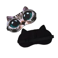 Women Men Sleep Eyeshade Eye Cover Cute Cat Dog Sleep Mask Eyeshade Cover Eye Mask 1pcs Sleeping Soft Blindfold Eyepatch 1