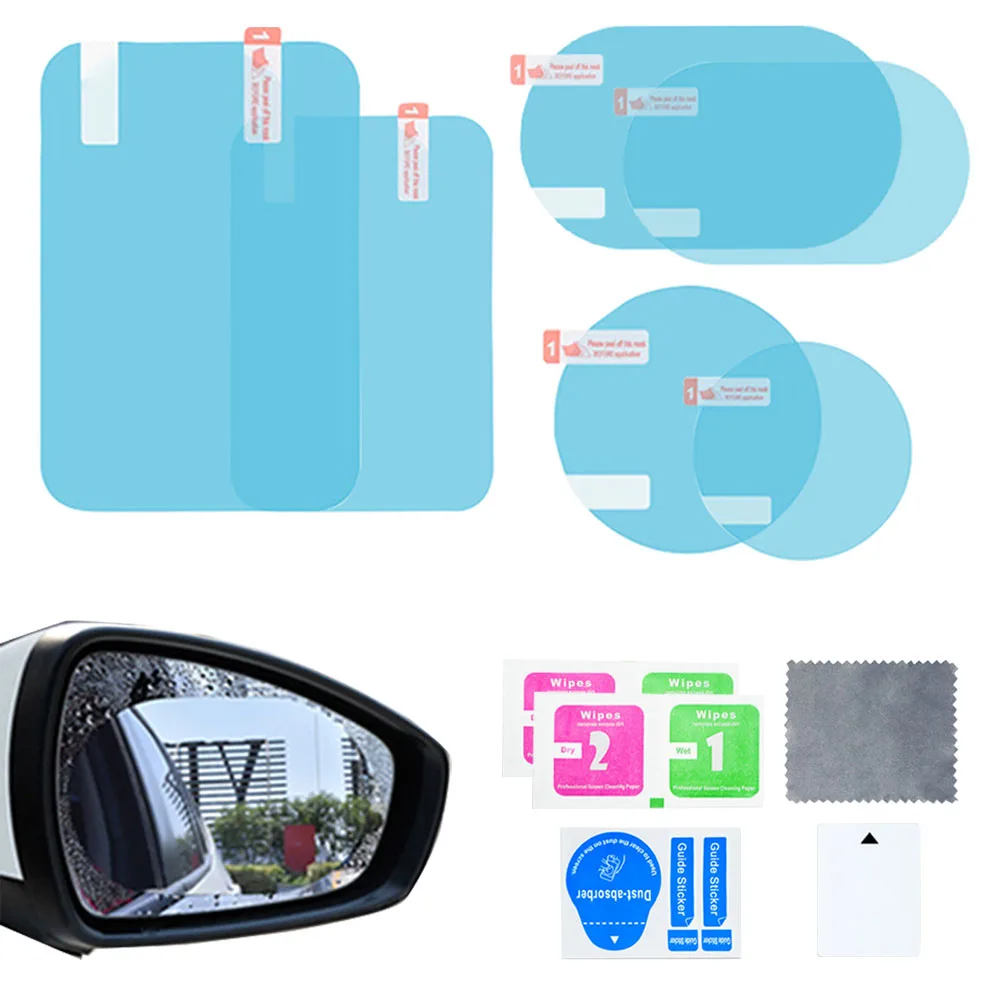 

Car Rearview Mirror Film Side Window Rainproof Clear Film 2 Pcs Anti Fog Window Mirror Protective Film Sticker Car Accessories