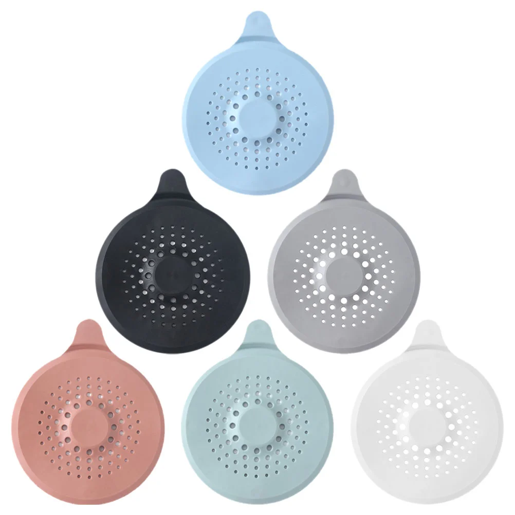

6pcs Drain Hair Catchers Prevent Clogging Plugs Bathroom Floor Drain Hole Hair Catchers