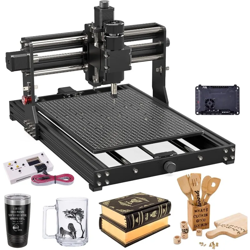 MYSWEETY CNC Router Machine, 4030 PRO Wood Router 500W Spindle for Metal Carving Acrylic PVC PCB Plastic Wood, GRBL Control