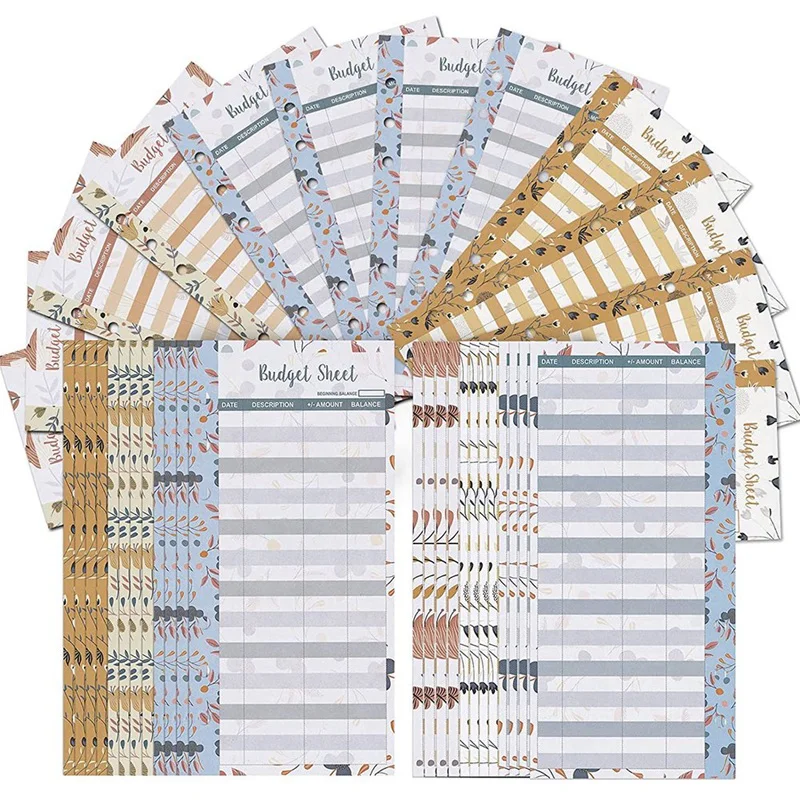 

48 Expense Budget Sheets, Money Organizer For A6 Budget Binder -For Cash & Ledger Book, For Wallet, Budget Planner