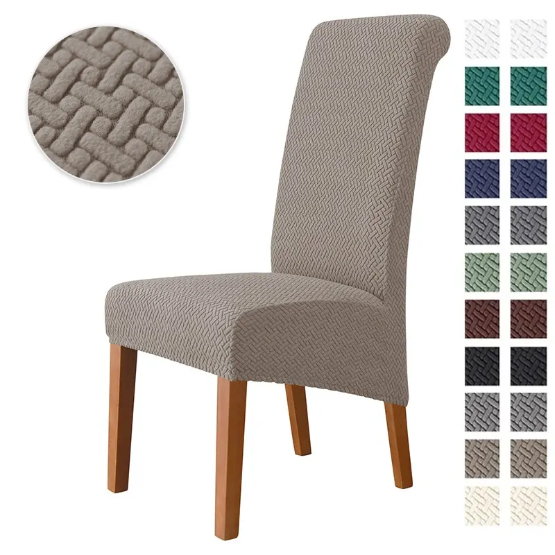 JacquardChairCoverStretchXLSizeLongBackDiningChairCoversSeat