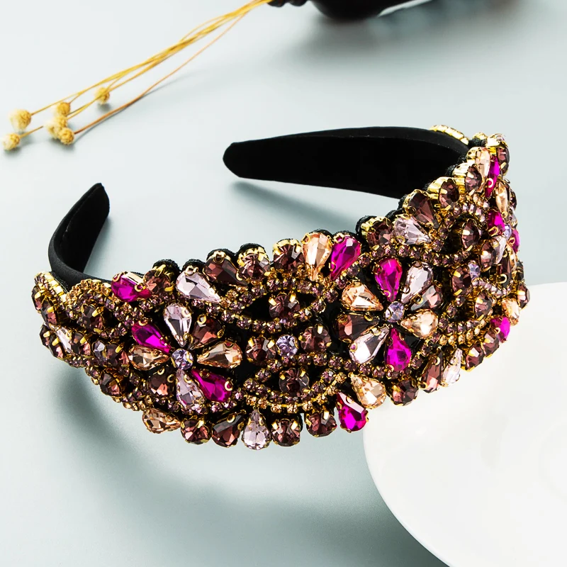 Fascia Per Capelli Larga Con Fiore In Pelle E Cristalli – Cerchietto Imbottito Con Strass, Accessorio Elegante Per Donna, Regalo Perfetto - 4