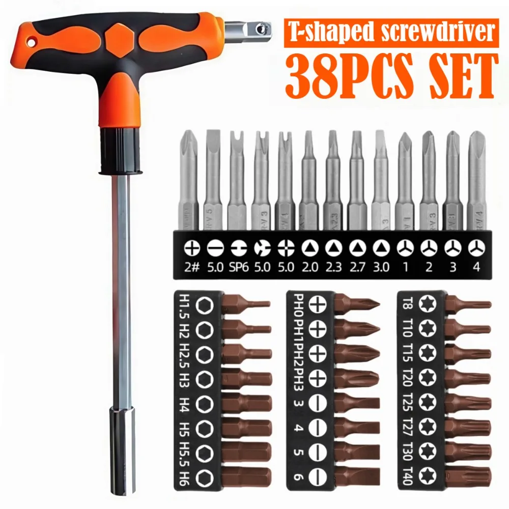 T-Handle Multi-Head Screwdriver & Socket Set