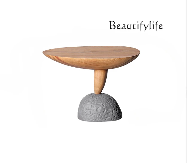 

Designer Living Room Sofa Solid Wood Small Coffee Table Italian Minimalist Shaped Side Table High Sense