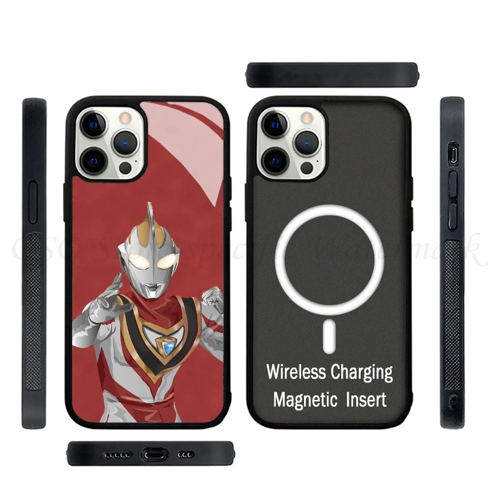 Ультрамен спасение мира телефонный чехол Сильный магнитный для IPhone 15 14 13 Pro Max 11 12 Mini Alex беспроводной