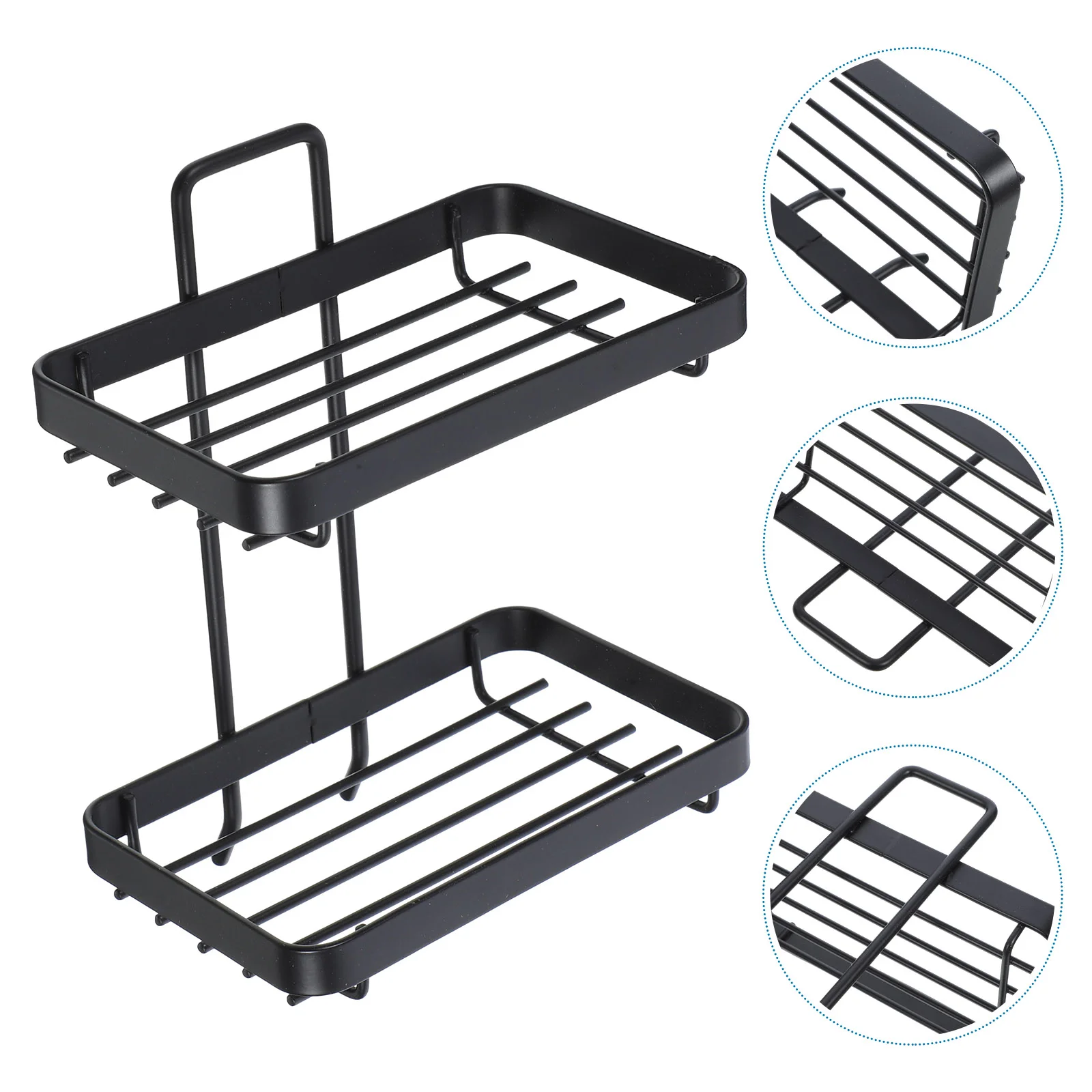 

Drained Iron Soap Rack Container Draining Holder Wall Hanging Self-adhesive Tray Stand Mount Household