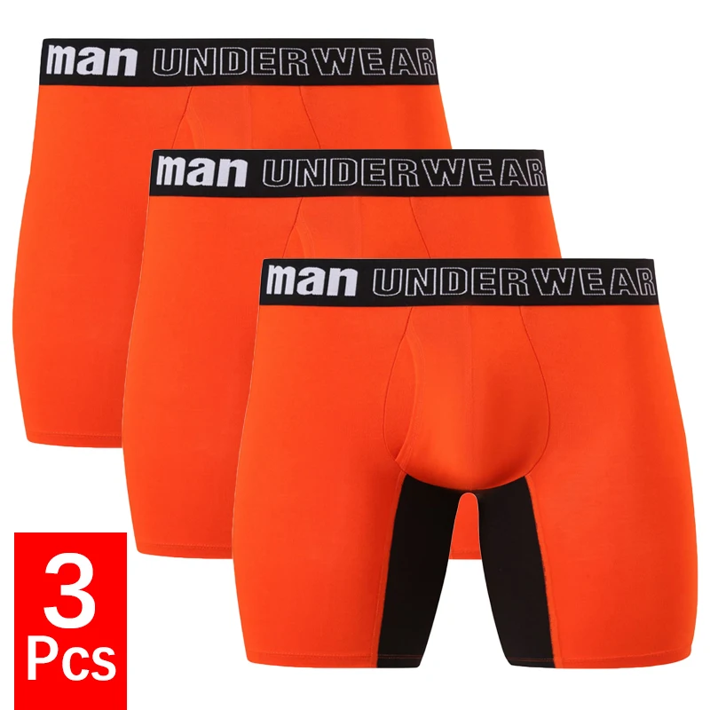 3Pcs/lot Large Size Men Panties Underwear Mens Long Leg Boxer Shorts Bamboo Fiber Underpants Male Mid Waist Breathable Boxers 3pcs cotton maternity panties high waist adjustable pregnancy briefs underwear for pregnant women plus size maternity clothes