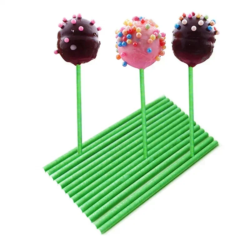 100pcs 6-Inch by 5/32-Inch 150*3.5mm paper lollipop sucker sticks for cake pops candy popcake