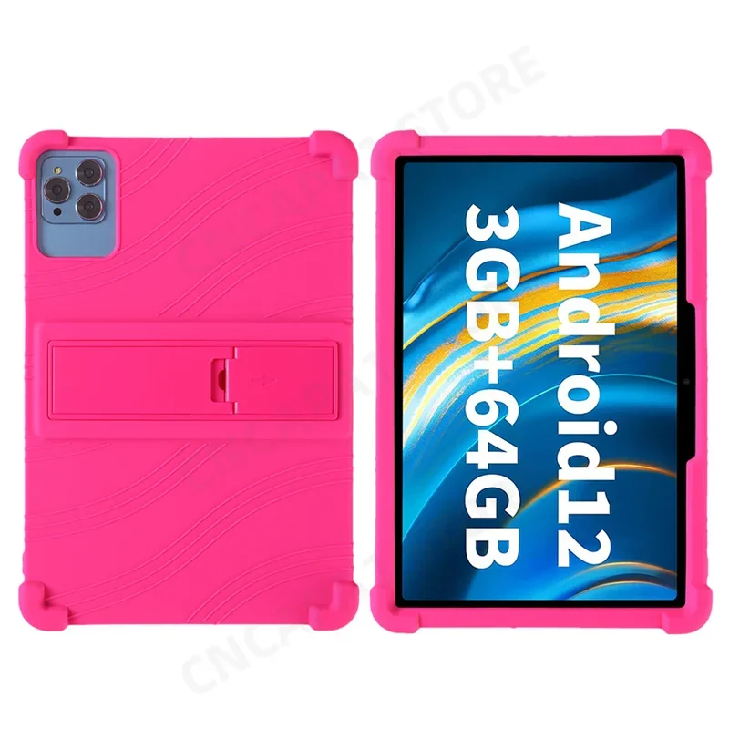 Durable Soft Silicone Tablet Cover with Kickstand - Thicken Shockproof Protective Case