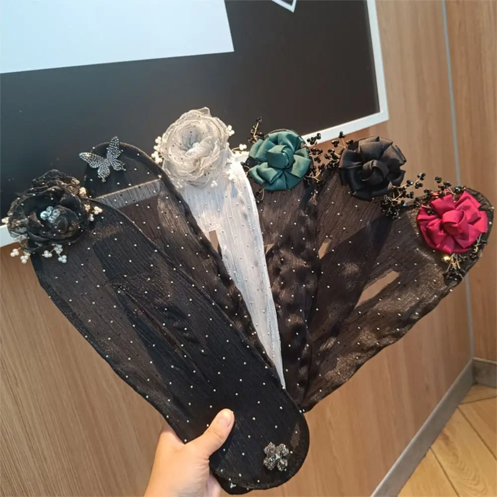 Fashion Lazy Women's Net Yarn Bow Headband Hair Curling Artifact Hairpin Roller Hair Curler Hair Accessories Hair Band Hair