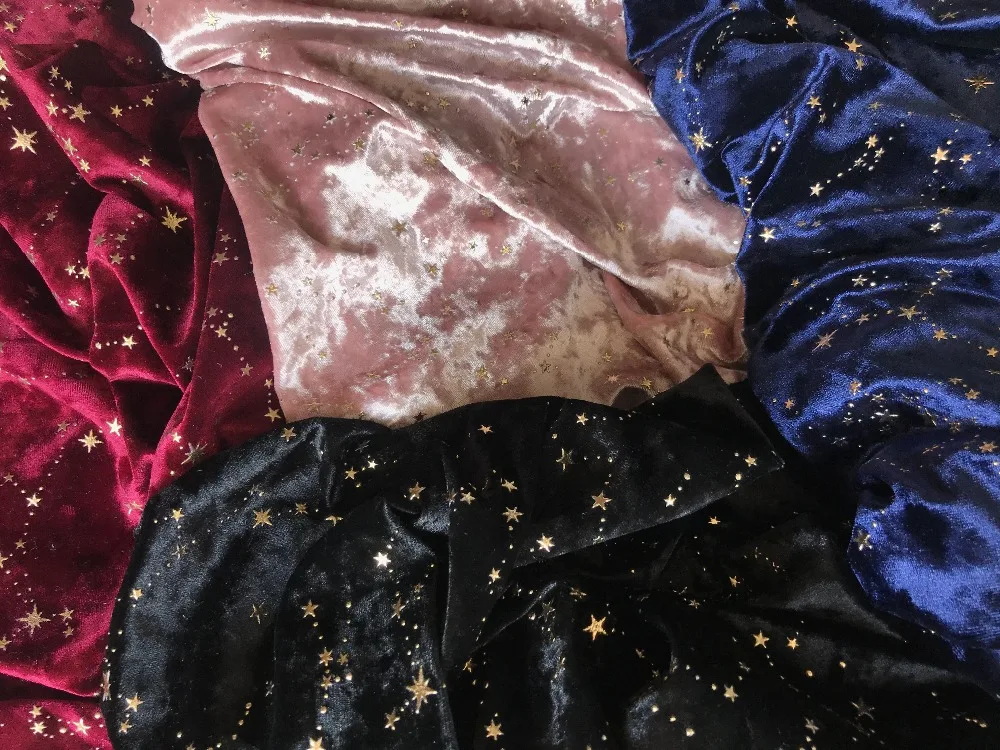 50*50cm Gold velvet Diamond star bronzing fabric for DIY Doll Dress Throw Pillow Wallet Decorative Gift Patchwork Handsewn