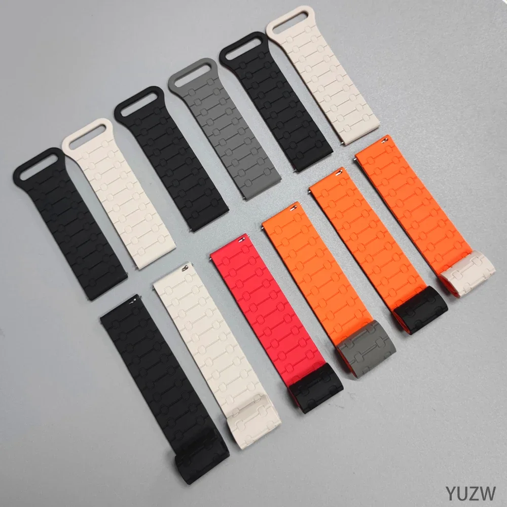 Sport Silicone Strap Band with Soft Magnetic Loop - 22mm Wristband Bracelet