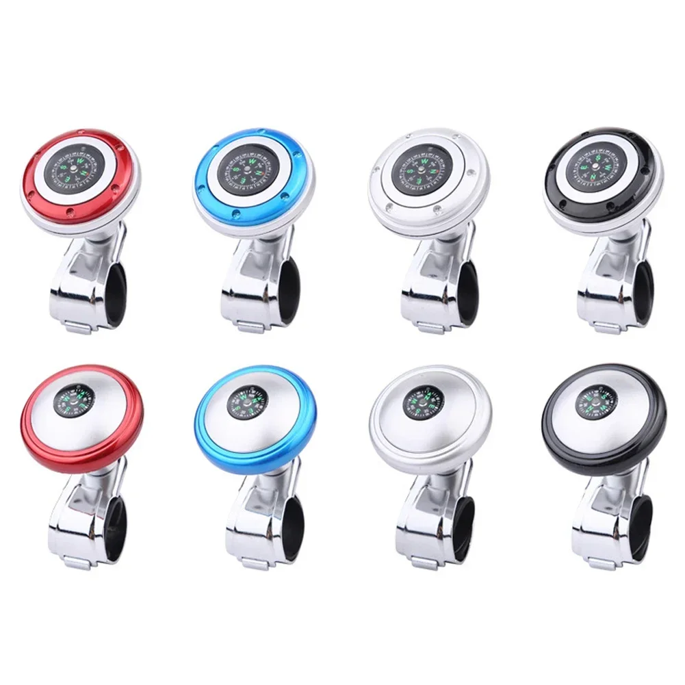 Universal 360° Rotating Metal Steering Wheel Spinner Knob with Compass
