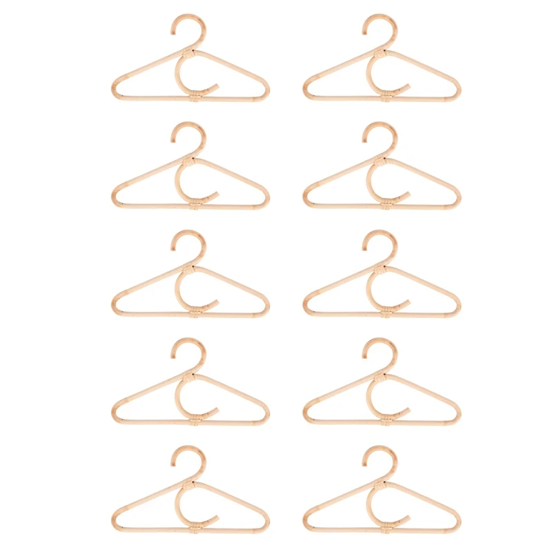 

10X Rattan Clothes Hanger Style Kids Garments Organizer Rack Children Hanger Kids Room Decoration Hanger For Clothes