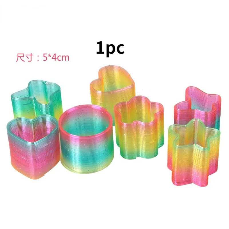 

Rainbow Circle Funny Toys Early Development Educational Folding Plastic Spring Coil Children's Creative Magical Toys