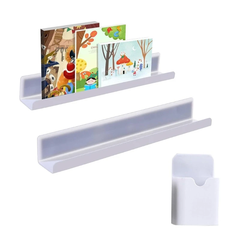 

Magnetic Bookshelf Acrylic Strongly Magnetic Wall Book Shelf Tool Tray for Refrigerator Classroom Book Organization 40JA