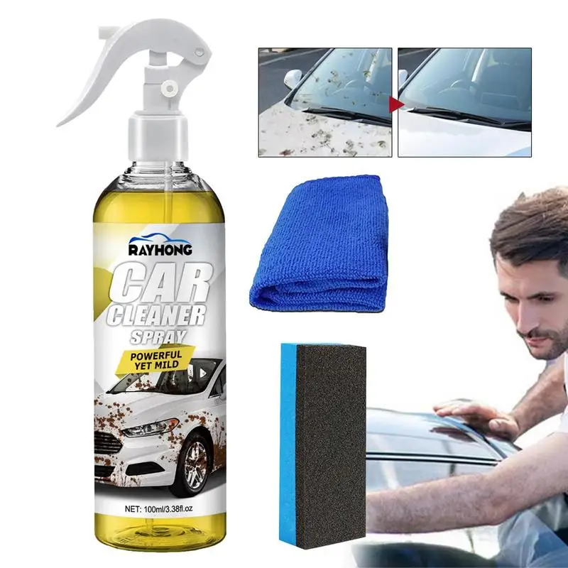 

100ml Car Seat Cleaner Auto Swirl Remover Repair Polishing Wax High Protection Nano Spray With Sponge Towel Dust Removal Spray