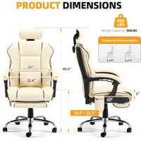 6-Point Massage Office Chair, with Footrest Heated Executive with Reclining Backrest, Ergonomic Gaming Chair with Padded Armrest 2