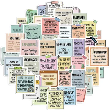 50Pcs Mental Health Stickers Reminder Decals Laptop Water Bottle Positive Waterproof Stickers Psychology Affirmations 1