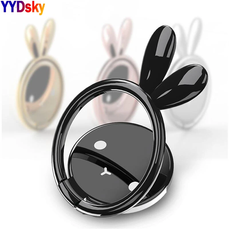 YYDSKY Rabbit Shape Ring Holder For Mobile Phone Metal Practical Finger Stand Cute Cartoon Multi-color Fing Holder For Cell Case phone stands