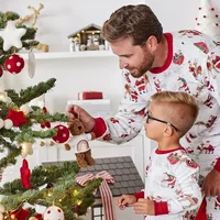 Xmas Family Look Pyjamas Santa Claus Print Christmas Pajamas Set Parent-child Matching Clothing Cute Soft Homewear Baby Romper 3