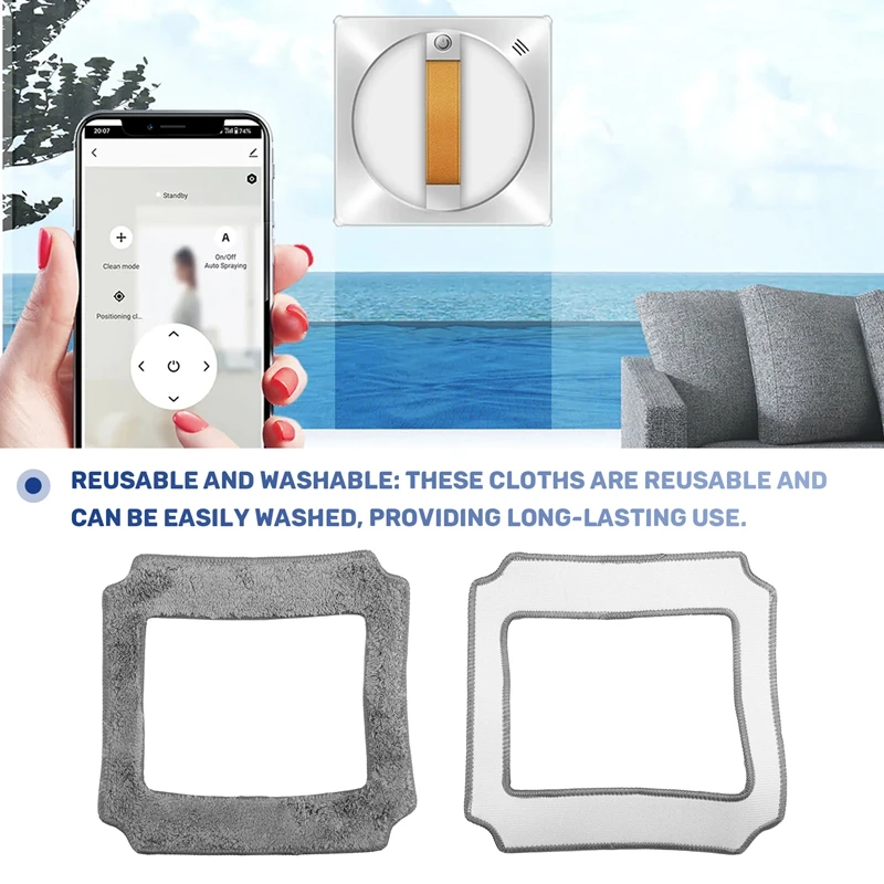 6PCS Window Cleaning Robot Mop Cloth Cleaning Rag Towel Dust Cloth Cleaning Cloth For LIECTROUX YW710 3