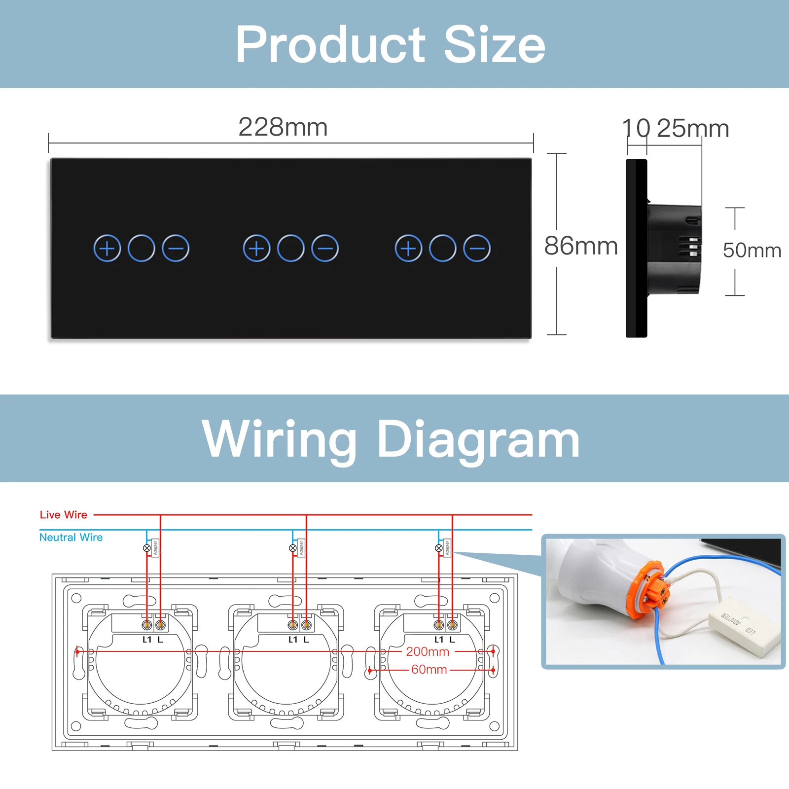 LED Dimmer Switch Smart Light Switch Smart Dimmer Switch Lamp Dimmer