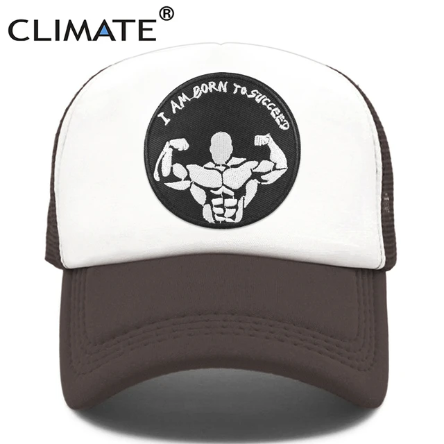 CLIMATE Fitness Gym Fit Fanatic Cap Cool I Am Born To Succeed Trucker Cap  Hat Summer