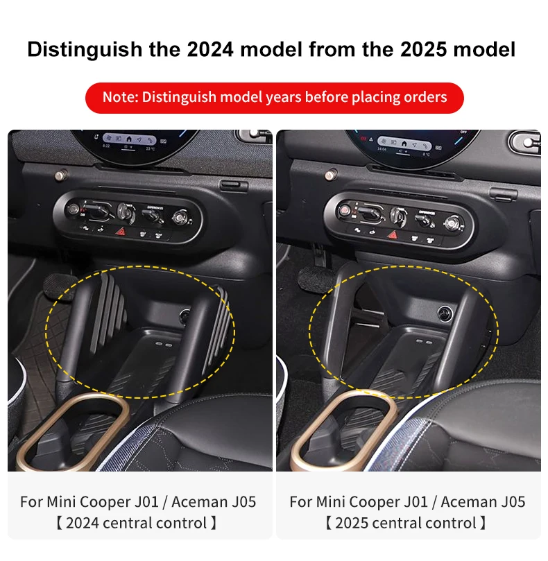 Für Mini Electric Cooper E/SE J01 EV Aceman J05 2024 2025 Auto Zentrale Steuerung Lagerung Box Dekoration Auto innen Zubehör – Detail 1