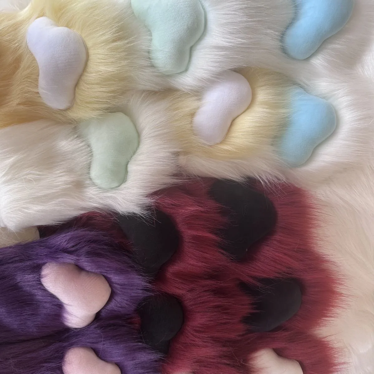 Can be Furry Animal Claws Fursuit Kigurumi Cosplay Furred Gloves Colorful Halloween Crossdressing Cute Gloves