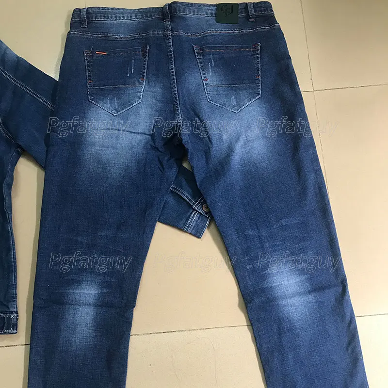 Men's Simple Slim Fit Stretch Denim Suit, Long Sleeve Jacket and Pants, Business Casual Jeans Sets, Spring Daily Wear, 2-Piece 6
