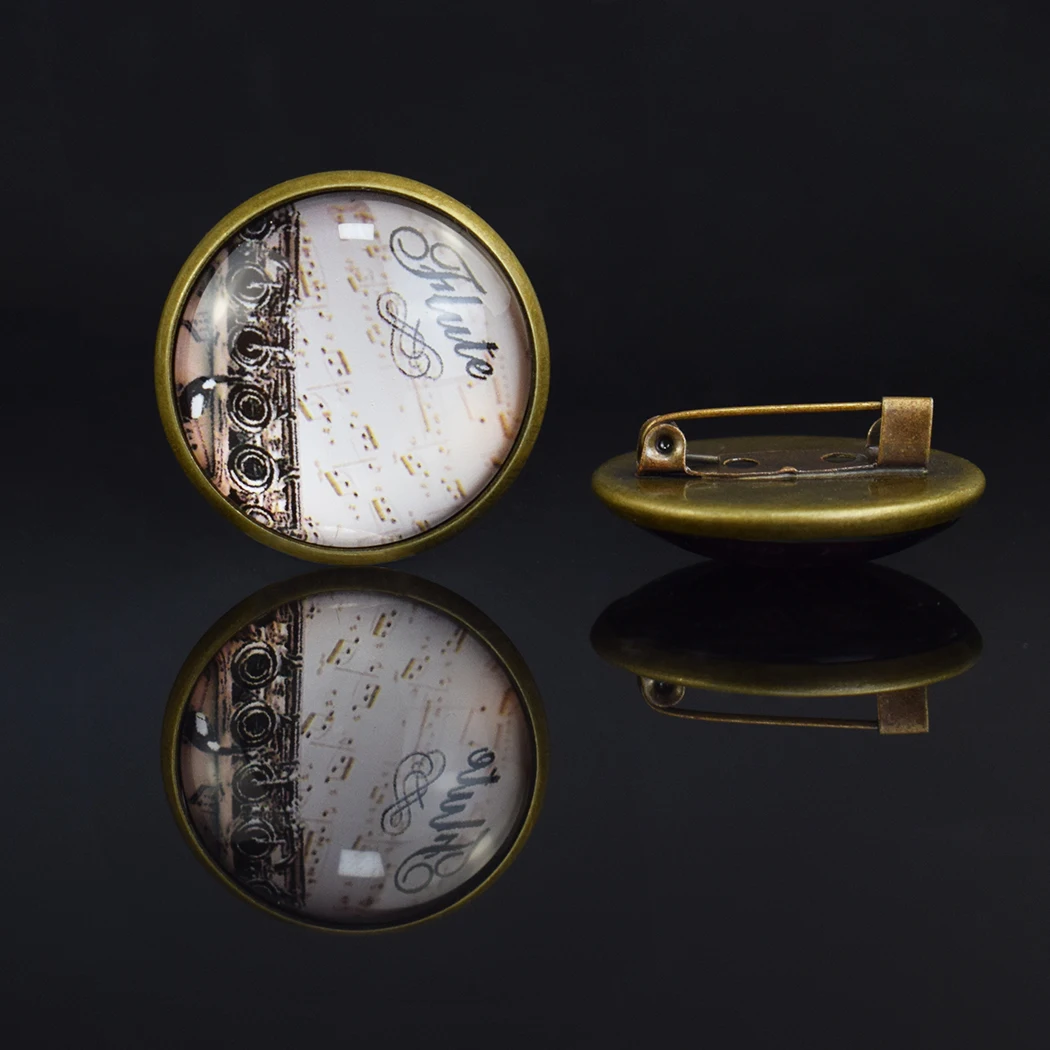 Round Alloy Glass Brooch DIY Badge Accessories Best Gifts for Family Friends Kids Students 10Pcs per Set