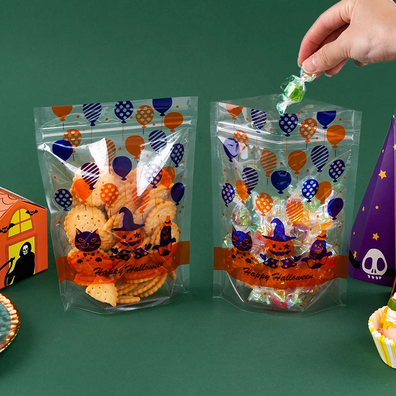 thumbnail image 2 of Halloween Cellophane Treat Bags 50 PCS Cello Candy Goodie Bags With Ties 2 of 9