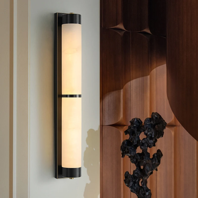 Modern Marble Wall Lamp Luxury Minimalist Brass Indoor Decoration Lamps Corridor Bedroom Study Wall Light