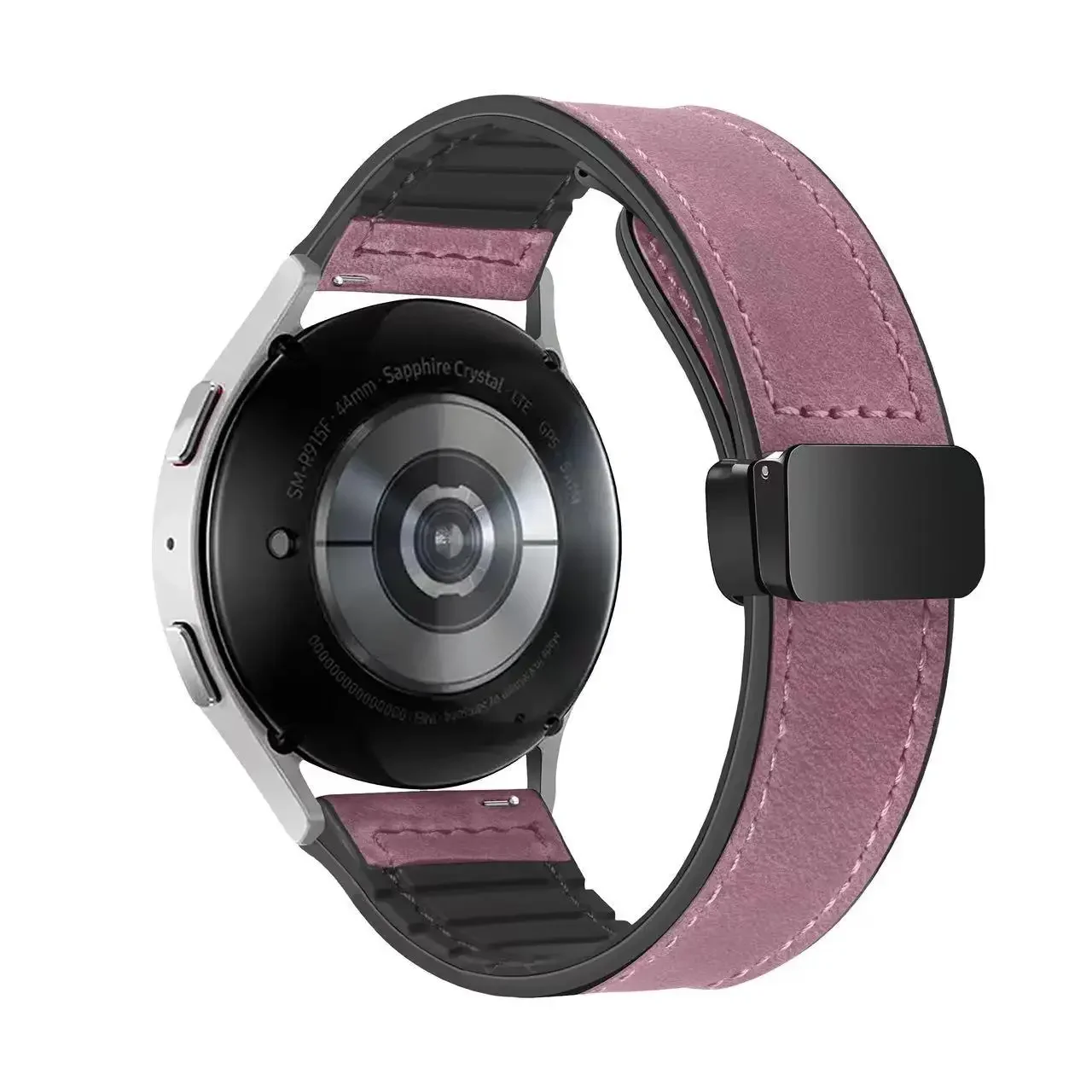 Elegant Leather Silicone Hybrid Strap - Premium Wristband Bracelet in Multiple Sizes