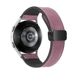 Elegant Leather Silicone Hybrid Strap - Premium Wristband Bracelet in Multiple Sizes for 22mm (Rouge)