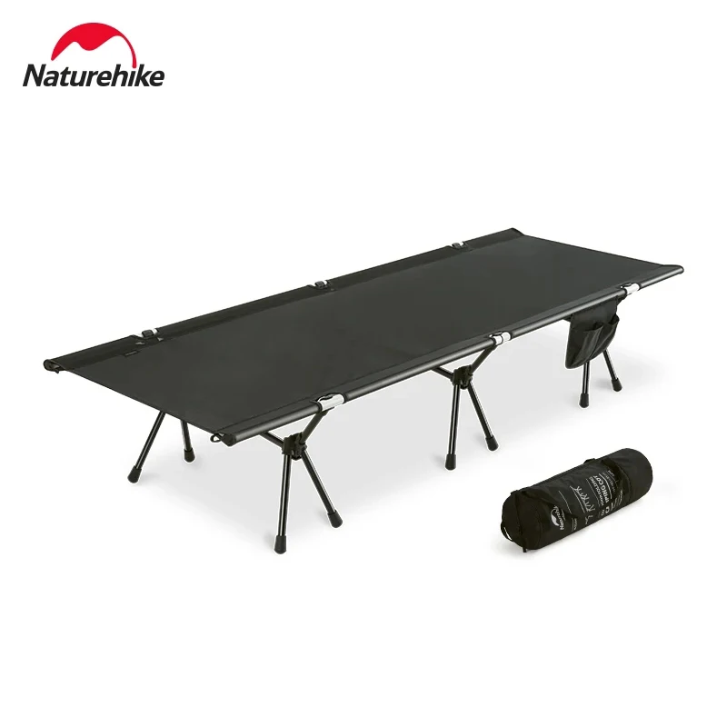 

Naturehike Portable Foldable Camping Cot Nylon Single Person Outdoor Folding Bed 150kg Bearing Weight for Outdoor Picnic Camping