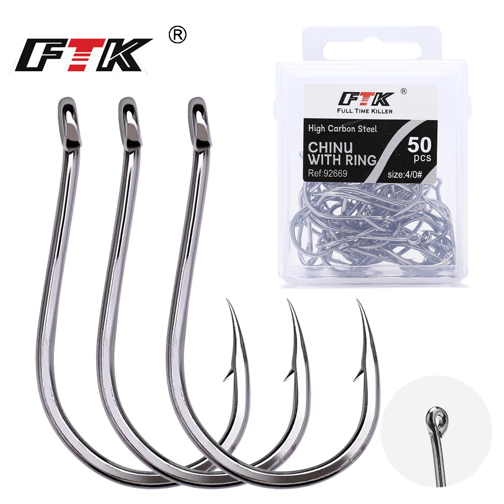 FTK 50/100PCS Fishing Hook Jig Head Fishing Hooks Freshwater Fishhook Carpfishing Pond Carpe Fish Tackle Accessories