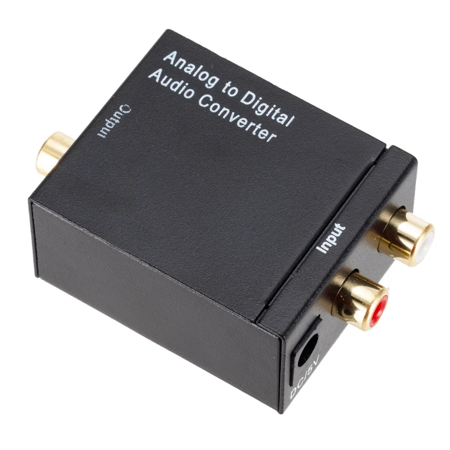 Grwibeou Analog to Digital Audio Converter with Optical Coax RCA Toslink SPDIF Adapter