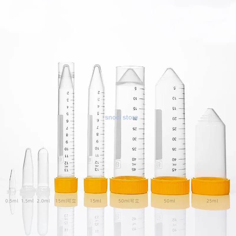 Centrifuge Tubes15ml 25ml 50mL，Sterile，Flat/Conical Bottom, PP Test Tubes Leak-Proof Screw Cap, Plastic Container with Graduated