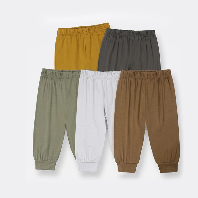 Kids s Spring Casual Kids Pants Boys Girls Solid Color Long Pants Bamboo Fiber Trousers Newborn Toddlers Clothes baby trousers,cotton pants
