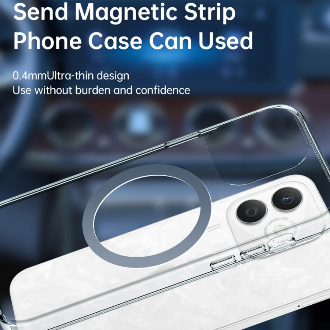 Black Alloy ABS Foldable Car Phone Stand with Magnetic Rotation