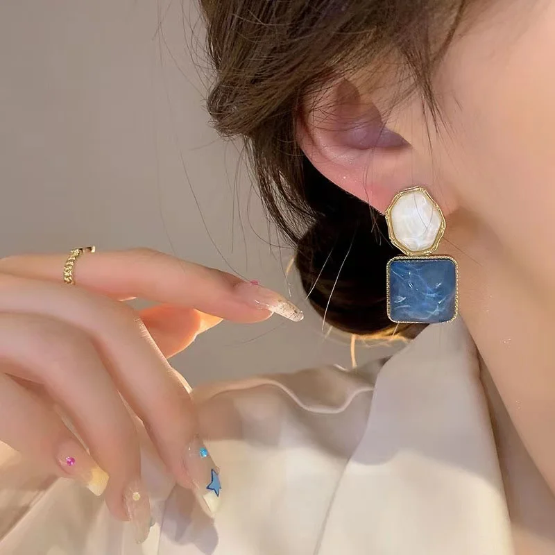Vintage Resin Geometric Drop Earrings for Women Charms Pendant Jewelry Party Gifts New Fashion dangle earrings drop earrings pendant earrings long earrings dome teardrop earrings