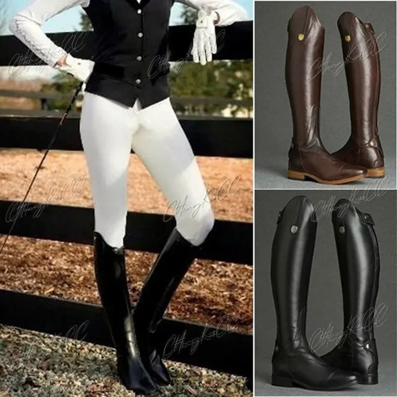 Women’s PU Leather High Horse Riding Boots 2