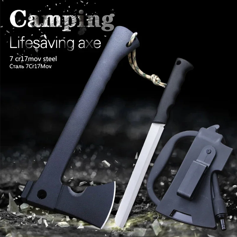 Outdoor multipurpose tactical hand axe Bush logging camping chopping tool car axe home fire rescue axe 3